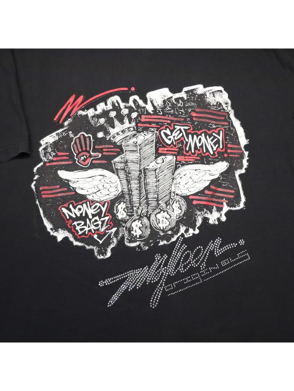 Miskeen Originals Get Money Black Shirt 4XL Rhinestone y2k